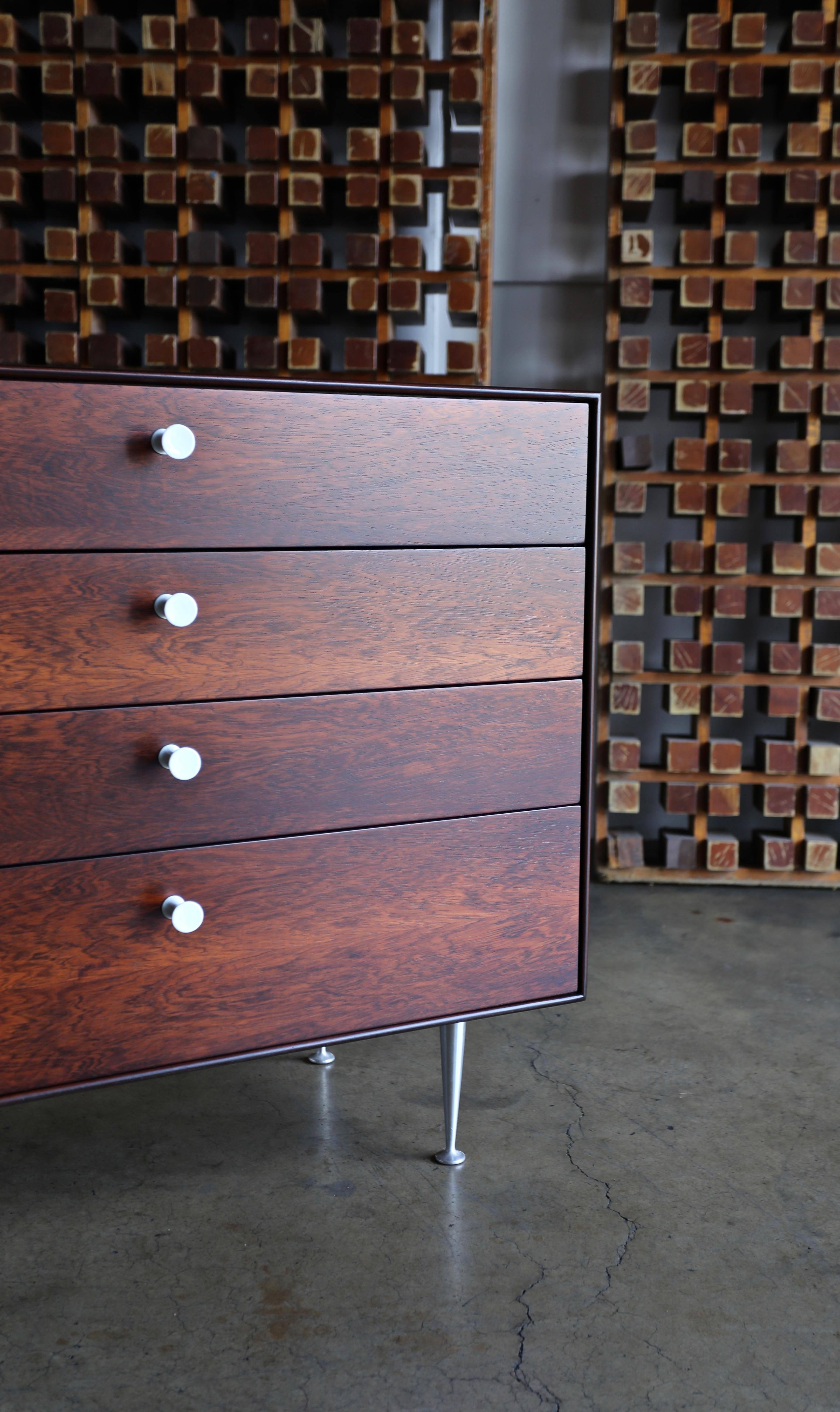 George Nelson Thin Edge Rosewood Chest for Herman Miller, circa 1952 In Good Condition In Costa Mesa, CA