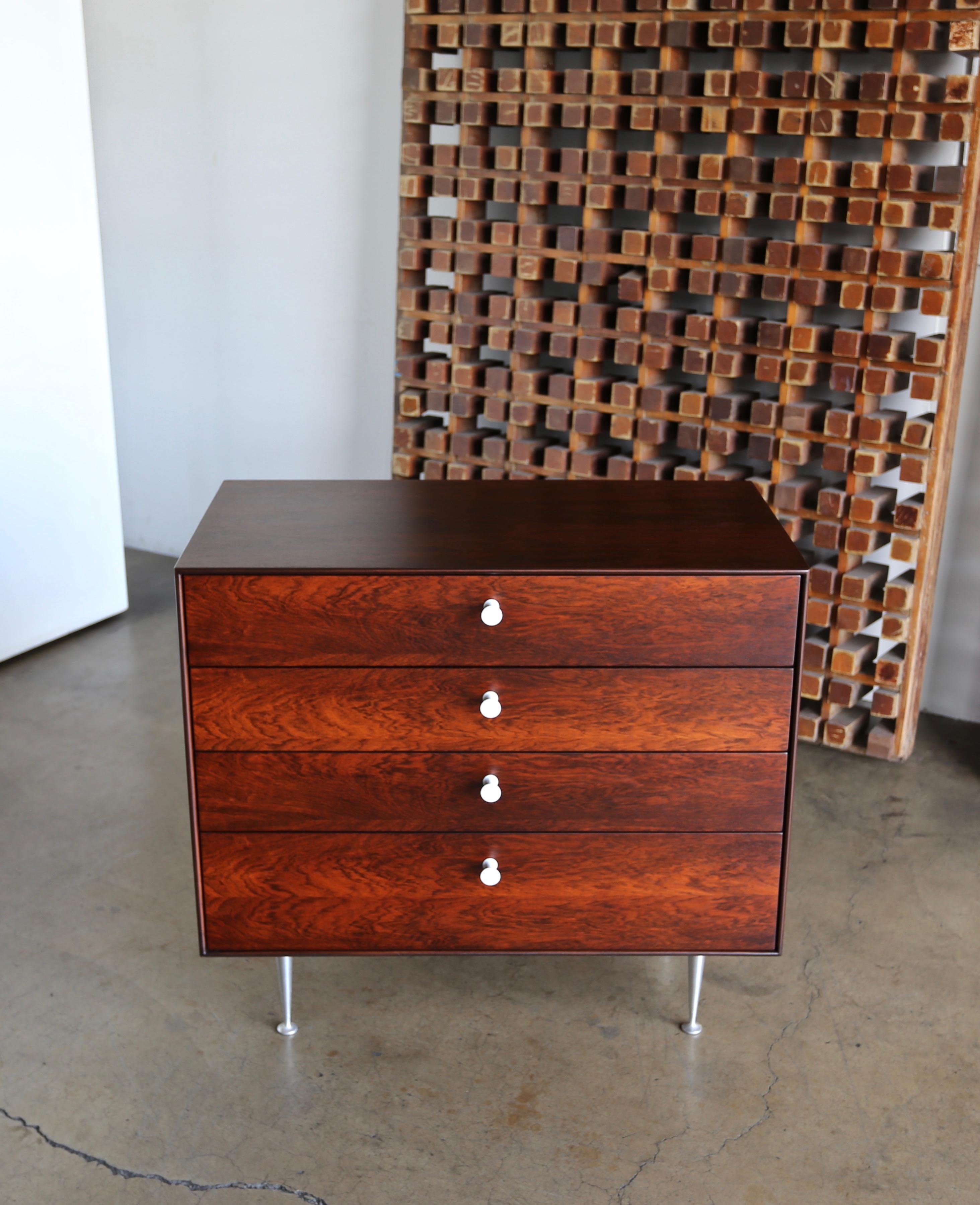 Aluminum George Nelson Thin Edge Rosewood Chest for Herman Miller, circa 1952