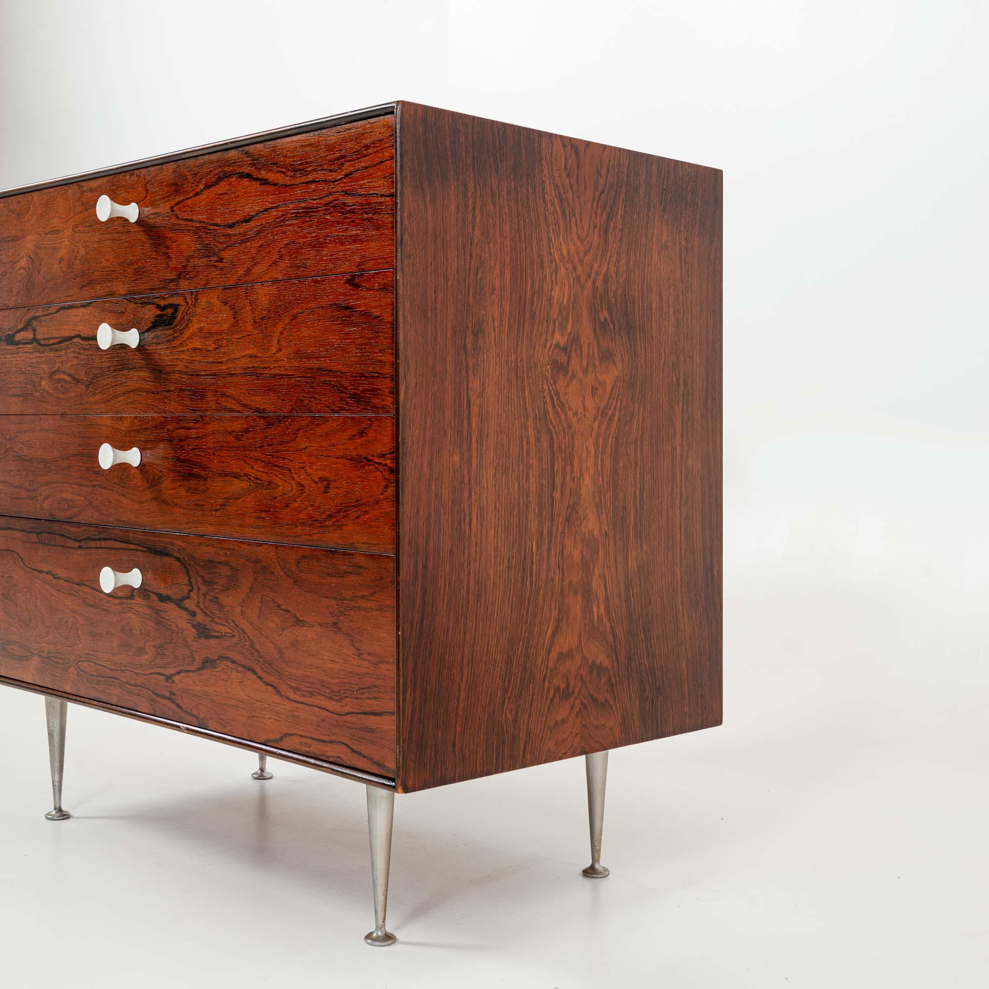 George Nelson Thin Edge Rosewood Dresser 4 Drawers In Good Condition For Sale In Seattle, WA