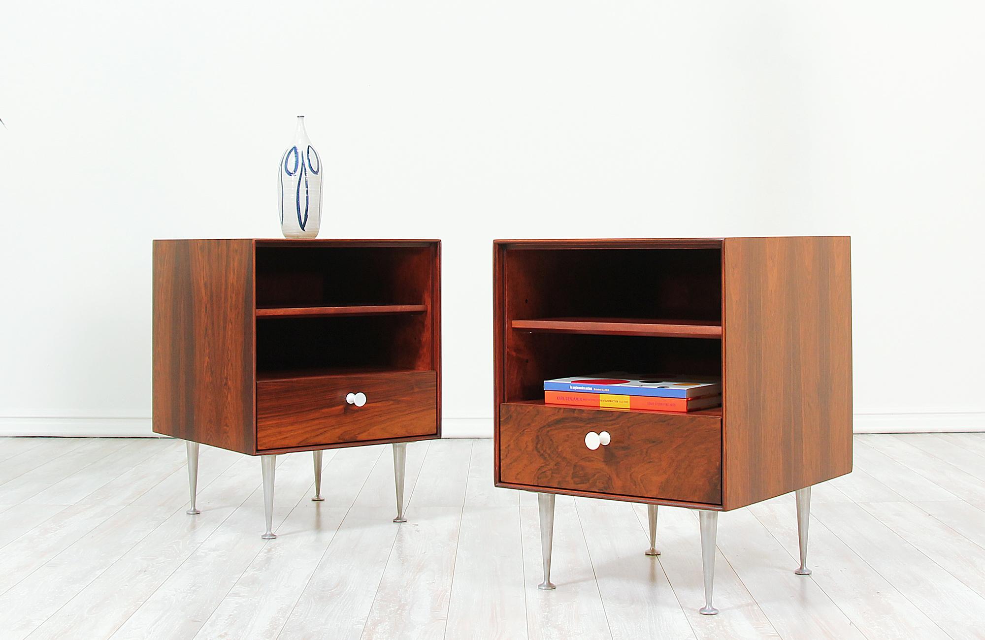 Mid-Century Modern George Nelson 'Thin Edge' Rosewood Night Stands for Herman Miller