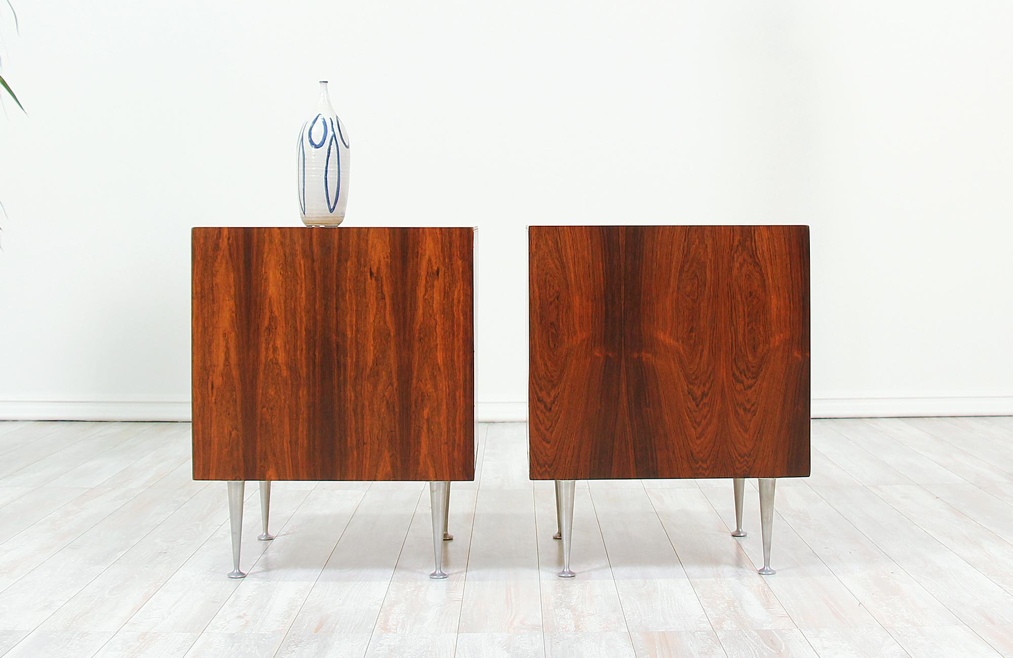 American George Nelson 'Thin Edge' Rosewood Night Stands for Herman Miller