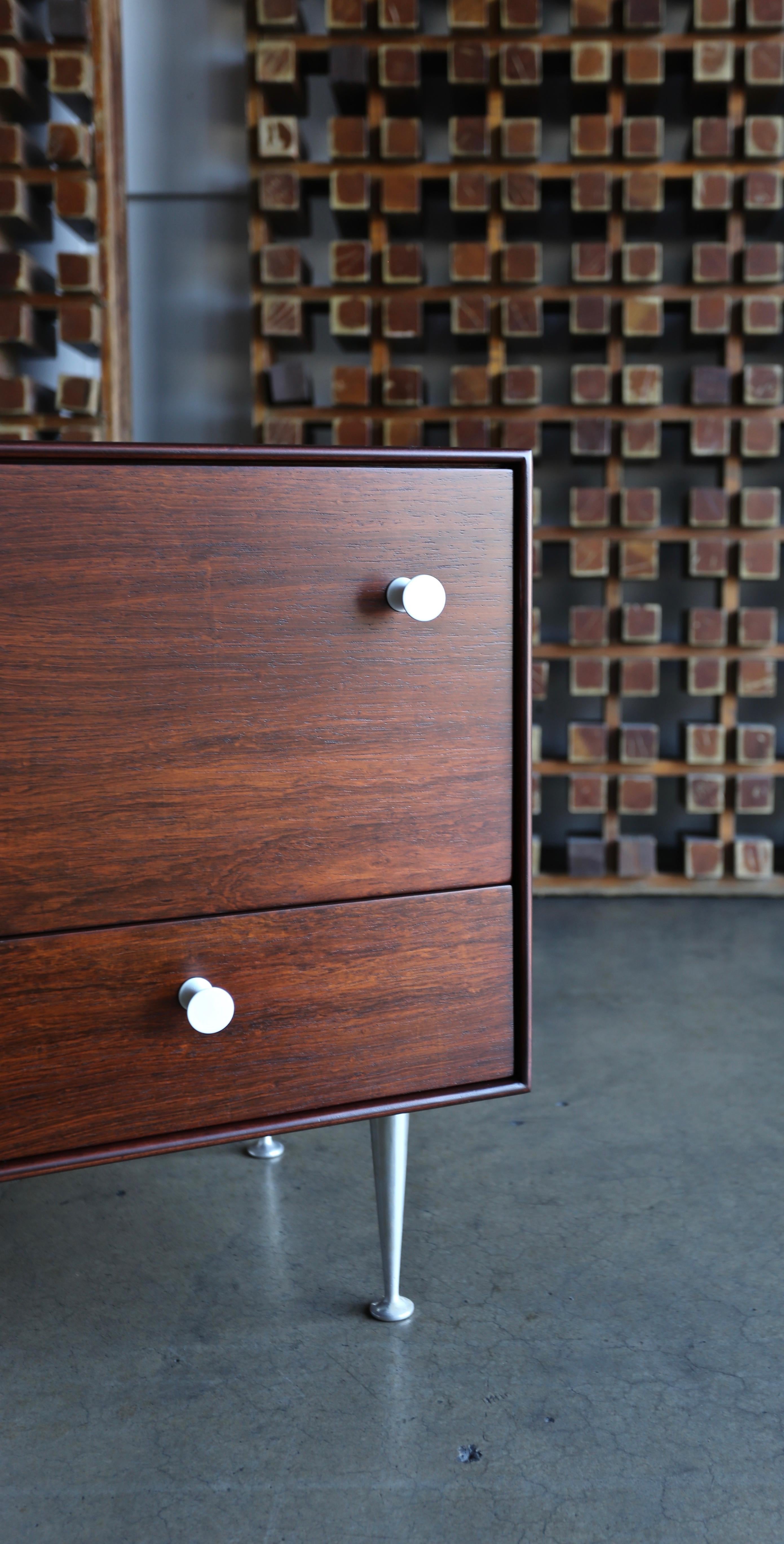 American George Nelson Thin Edge Rosewood Nightstands for Herman Miller, circa 1952