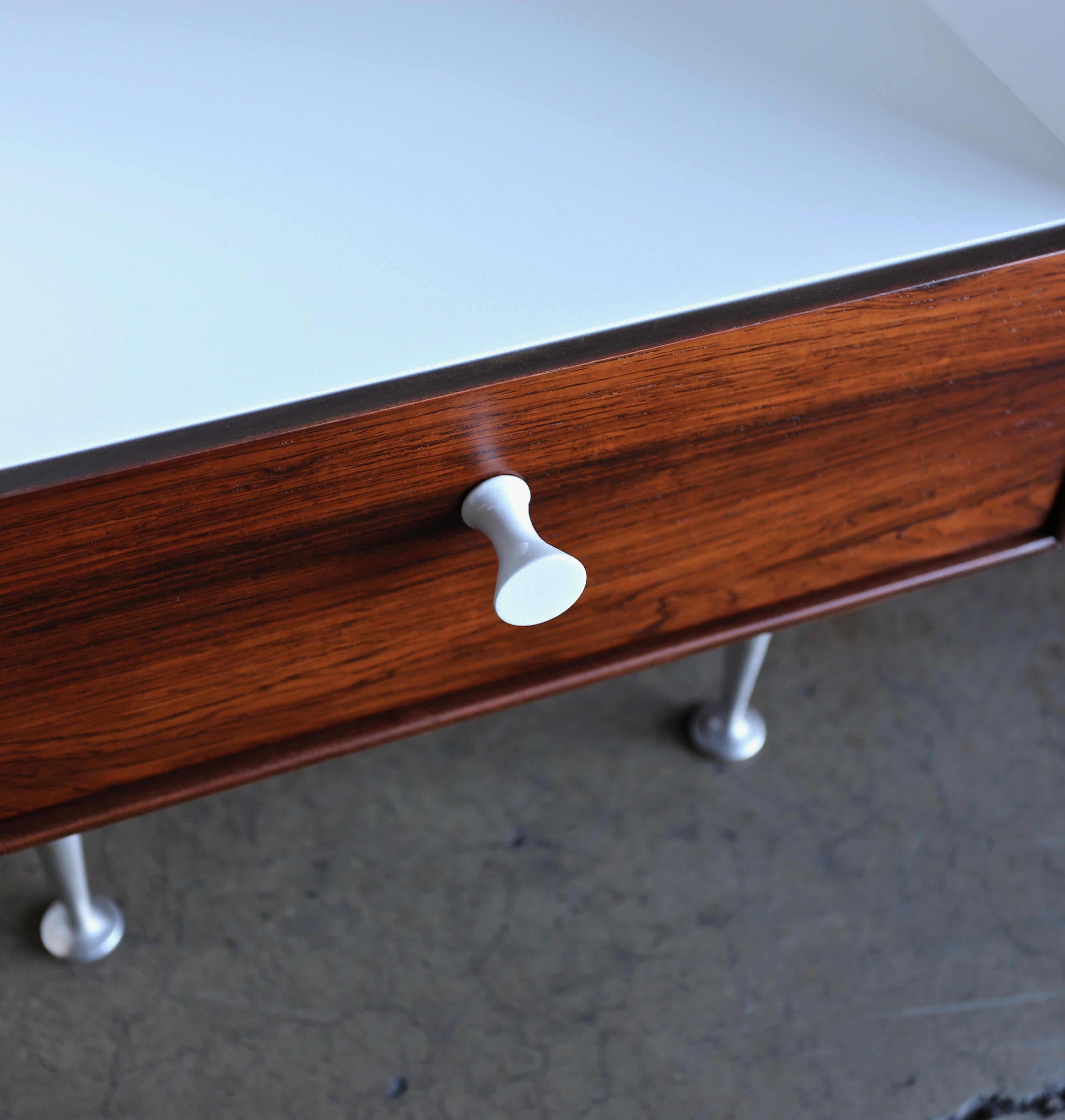 Lacquered George Nelson Thin Edge Rosewood Nightstands for Herman Miller, circa 1952