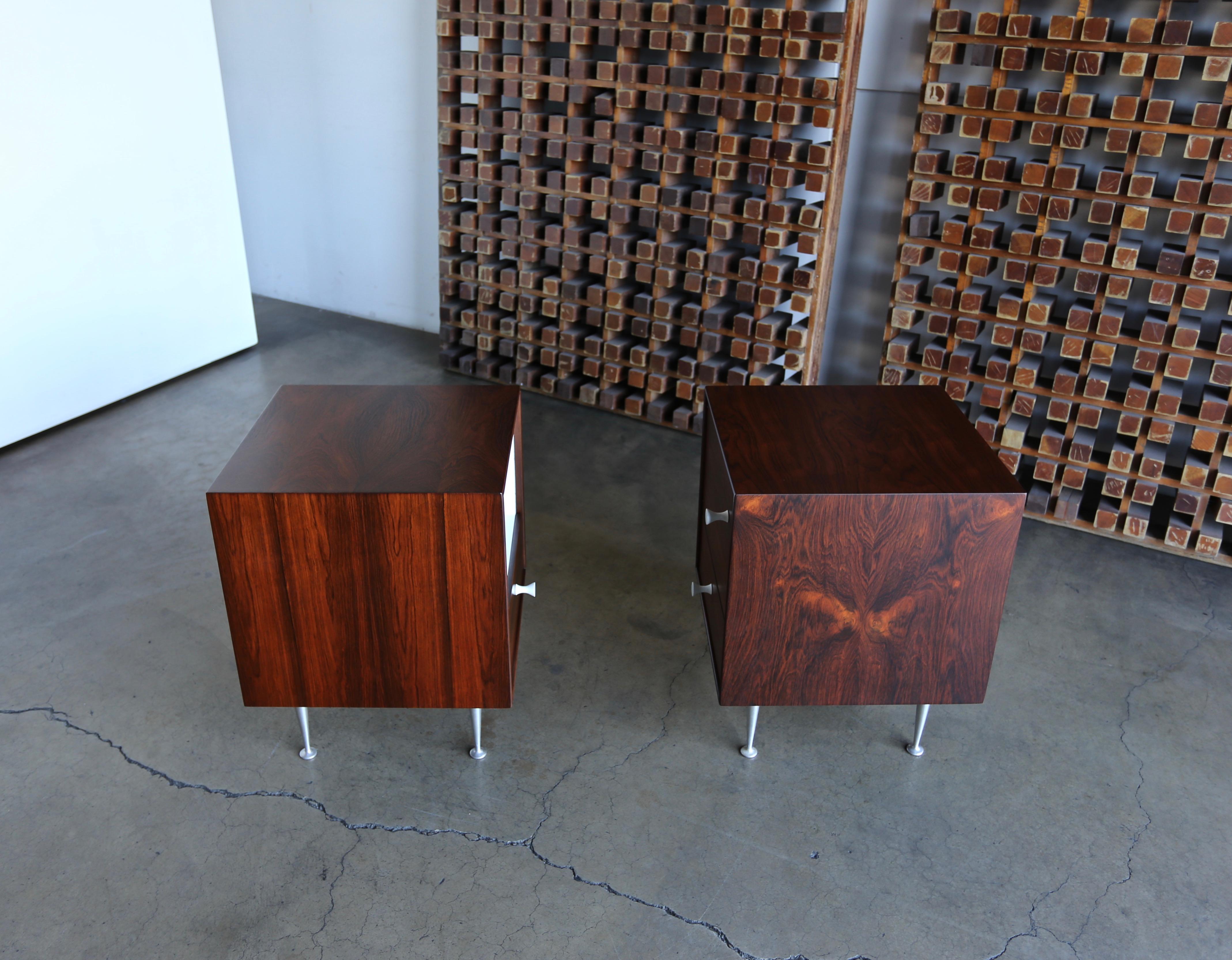 George Nelson Thin Edge Rosewood Nightstands for Herman Miller, circa 1952 1