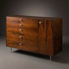 George Nelson Thin-Edge Tall Dresser in Rosewood & Porcelain by Herman Miller