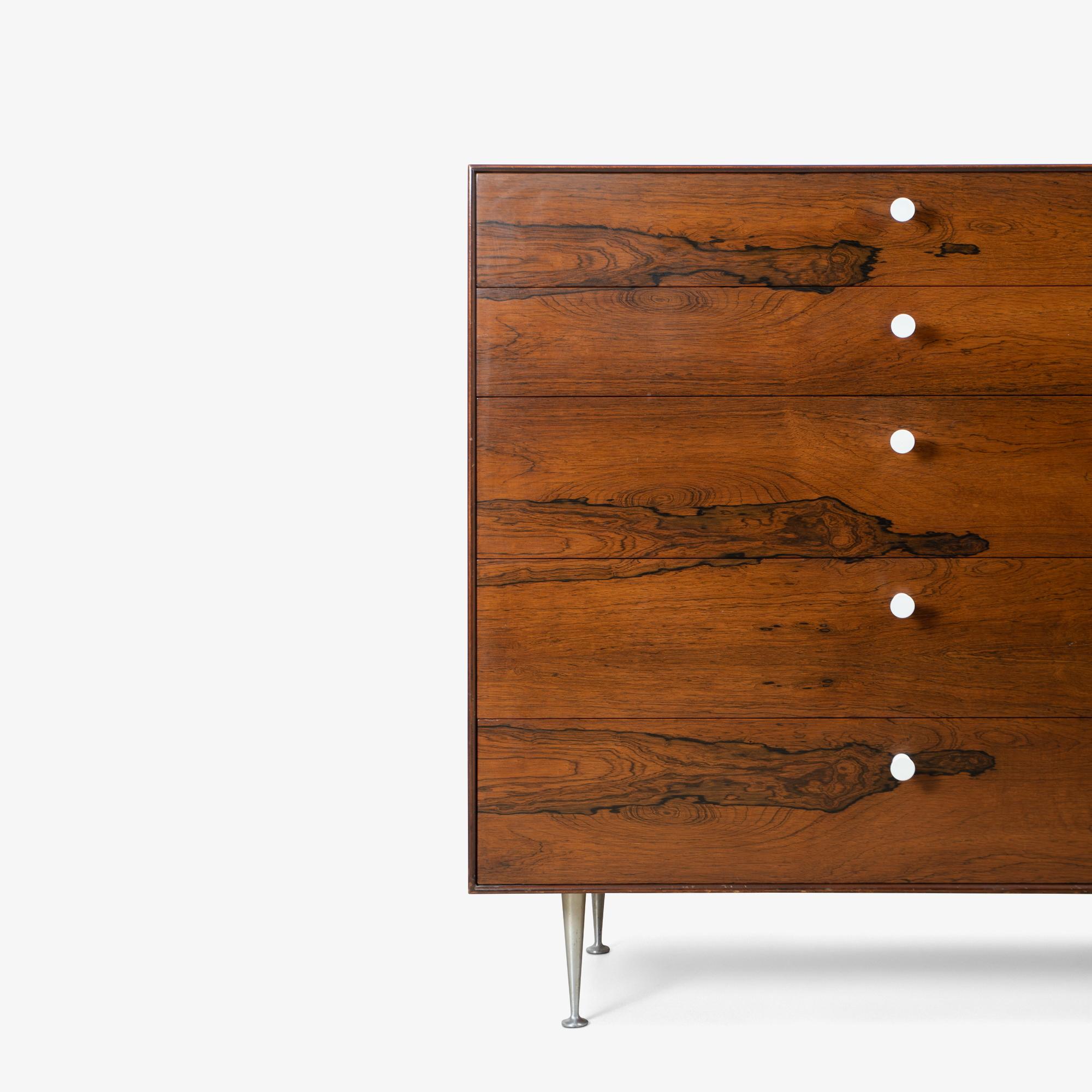 Mid-20th Century George Nelson Thin-Edge Tall Dresser in Rosewood & Porcelain by Herman Miller For Sale