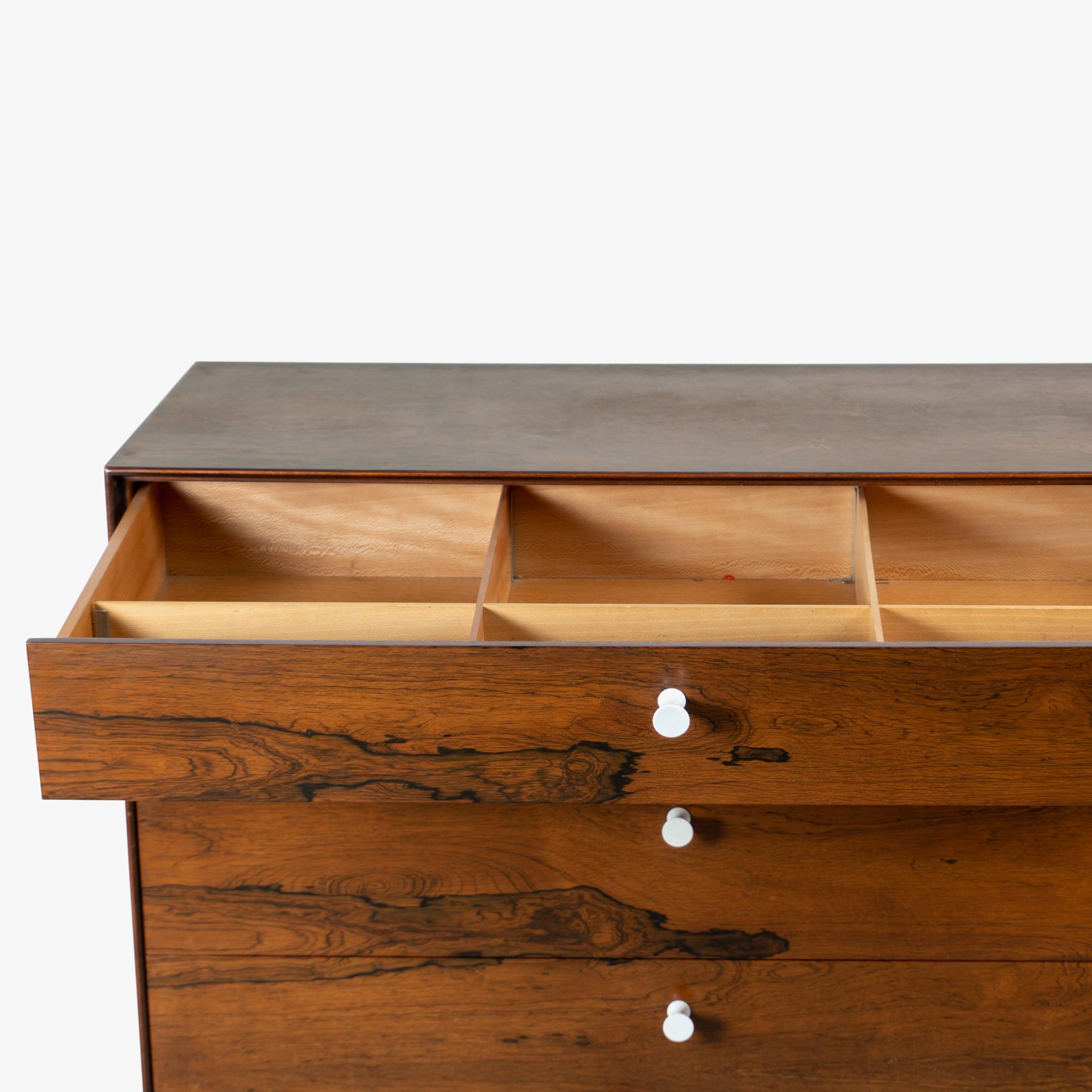 George Nelson Thin-Edge Tall Dresser in Rosewood & Porcelain by Herman Miller For Sale 2