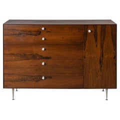 George Nelson Thin-Edge Tall Dresser in Rosewood & Porcelain by Herman Miller