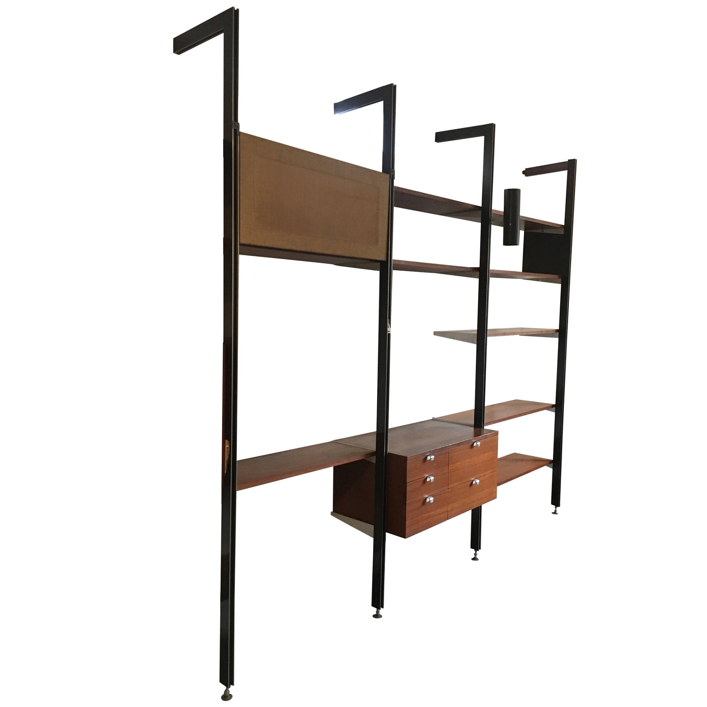 George Nelson Three Bay CSS Shelving Unit by Herman Miller, circa 1960