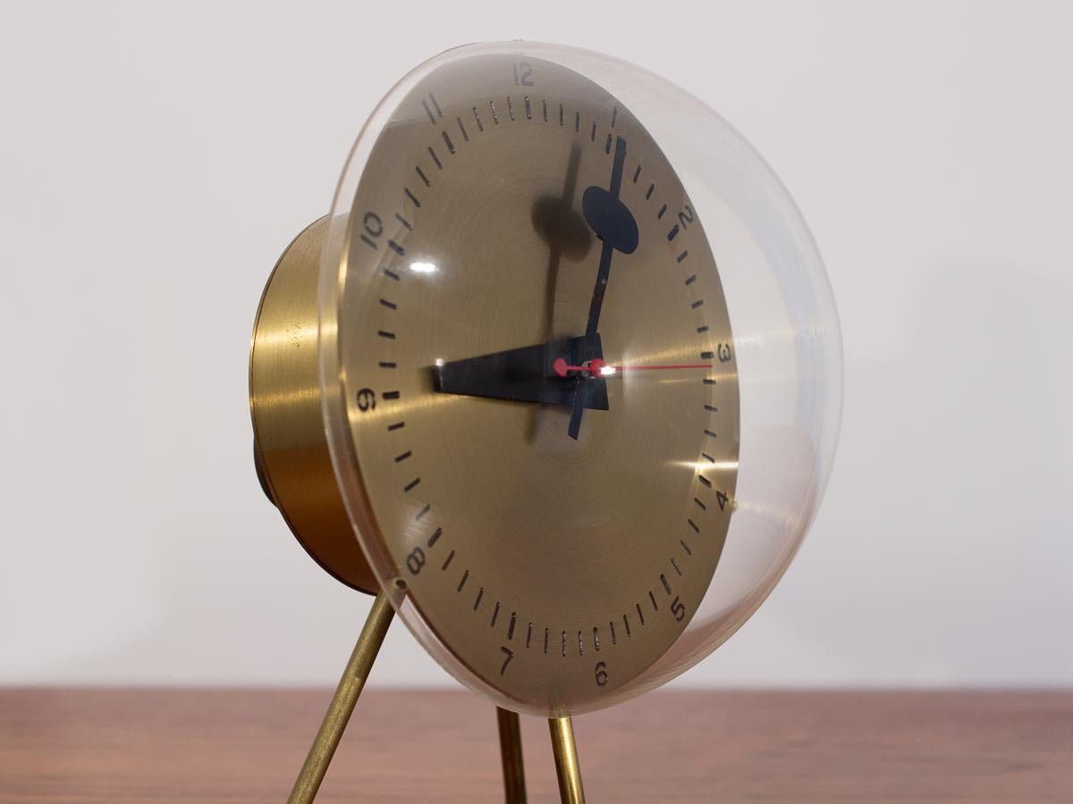 20th Century George Nelson Tripod Table Clock For Sale
