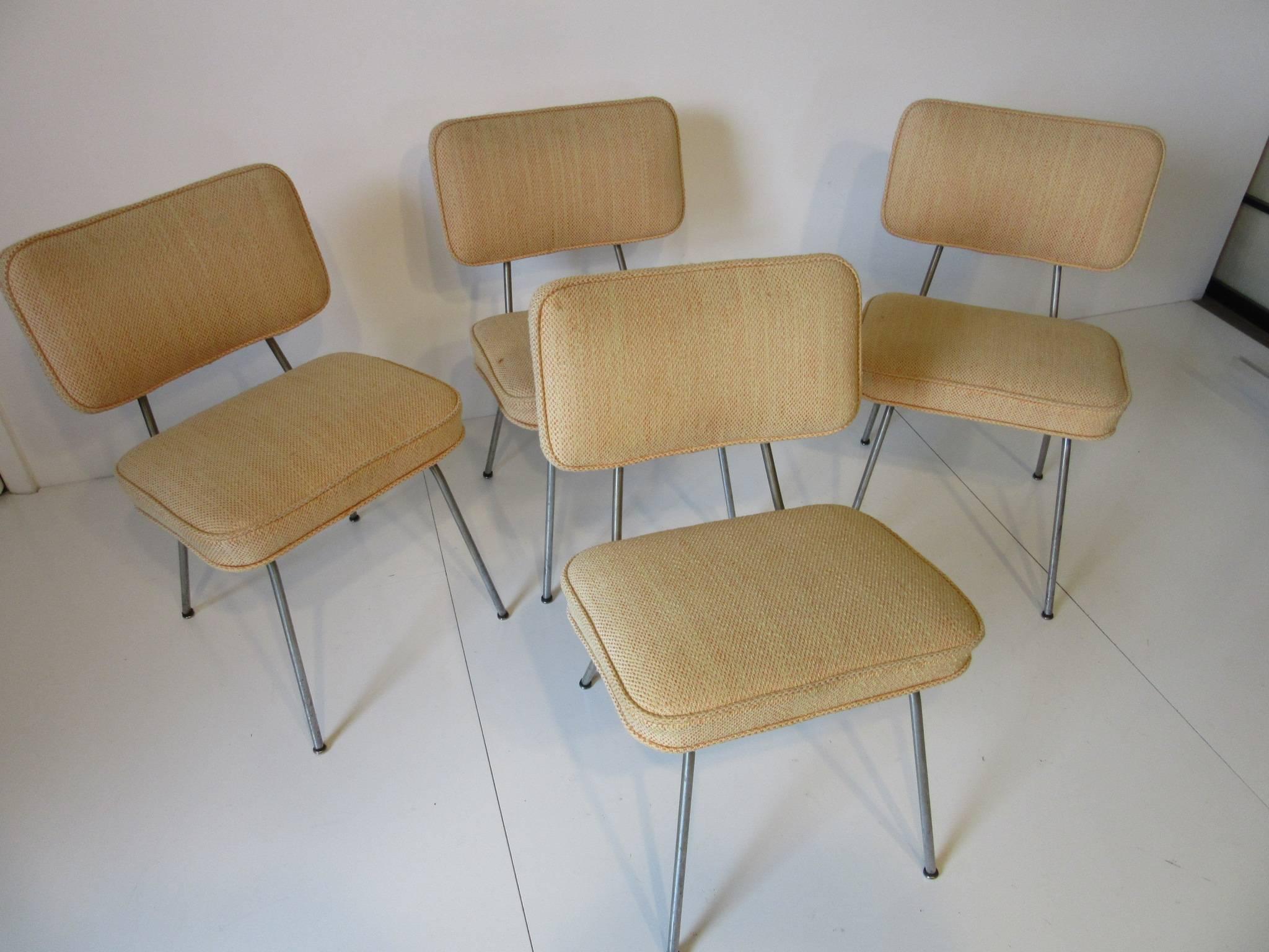 20th Century George Nelson Tubular Dining Chairs