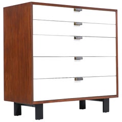 George Nelson Two-Tone Lacquered and Walnut Chest of Drawers for Herman Miller