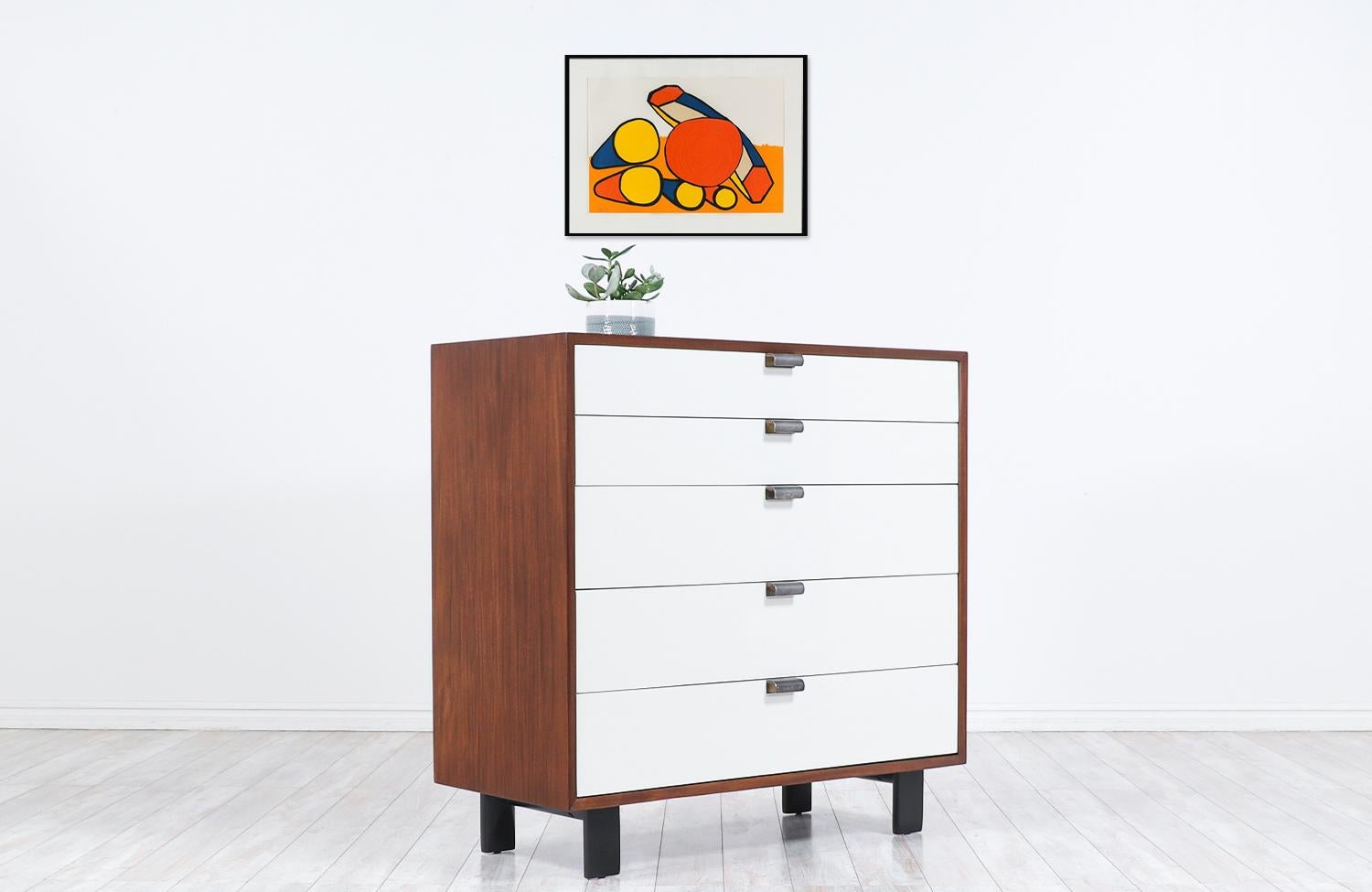 Mid-Century Modern George Nelson Two-Tone Lacquered & Walnut Chest of Drawers for Herman Miller