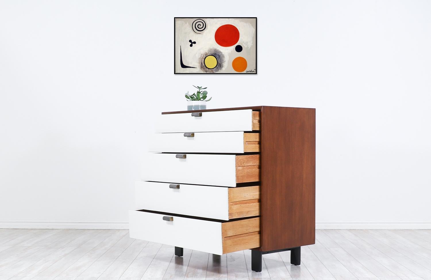 American George Nelson Two-Tone Lacquered and Walnut Chest of Drawers for Herman Miller