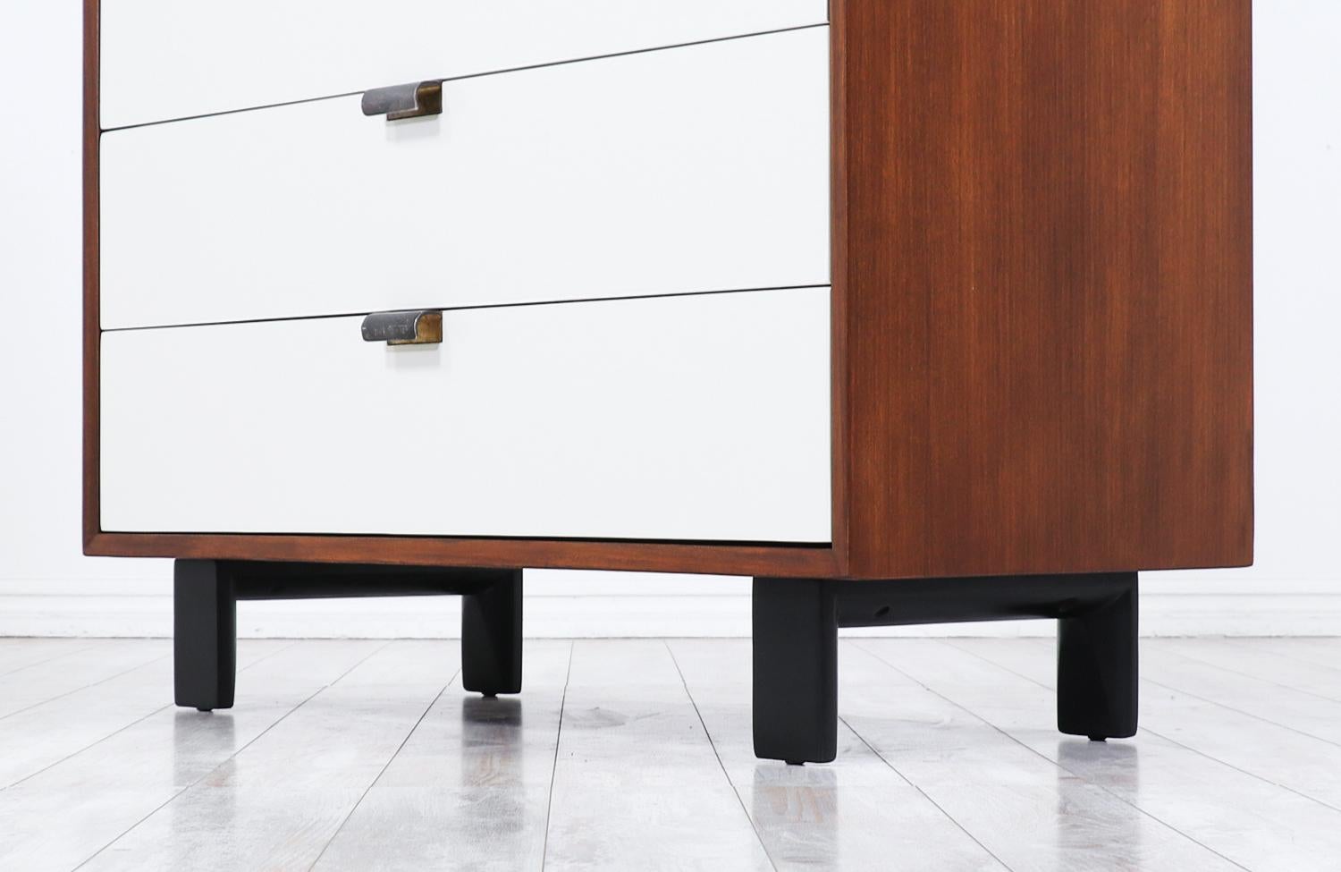 Wood George Nelson Two-Tone Lacquered and Walnut Chest of Drawers for Herman Miller