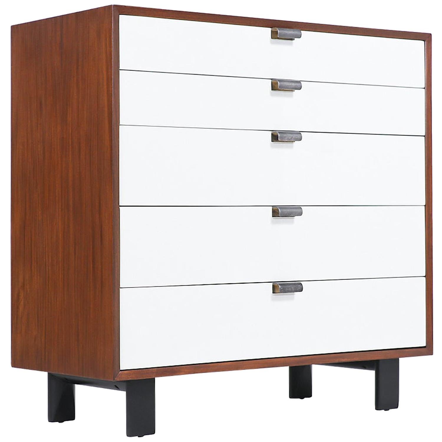 George Nelson Two-Tone Lacquered & Walnut Chest of Drawers for Herman Miller