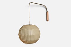 George Nelson, Wall Light, Metal, Walnut, Resin, USA, 1950s