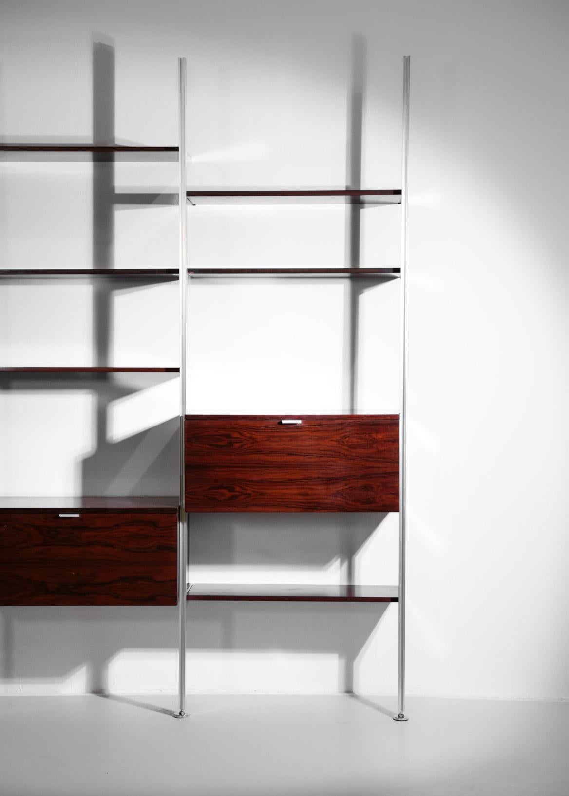 Mid-Century Modern George Nelson Wall Unit or Bookcase in Rosewood for Mobilier International