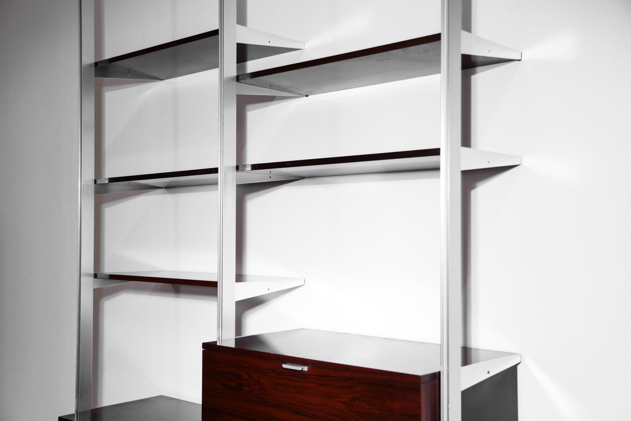 American George Nelson Wall Unit or Bookcase in Rosewood for Mobilier International