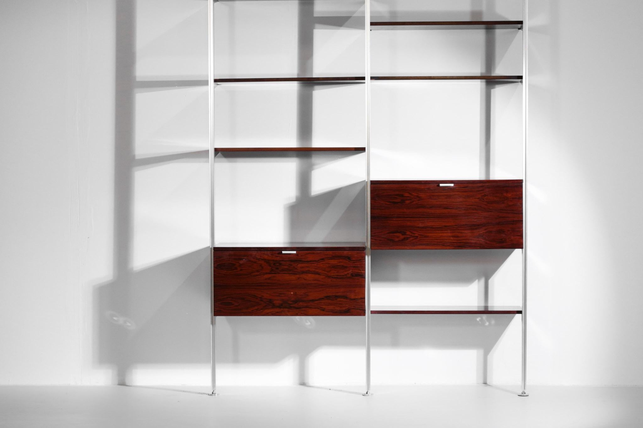 George Nelson Wall Unit or Bookcase in Rosewood for Mobilier International 2