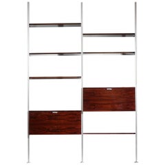 George Nelson Wall Unit or Bookcase in Rosewood for Mobilier International