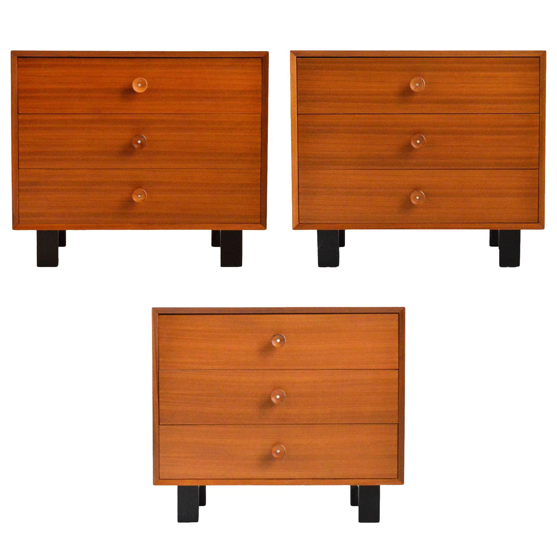 George Nelson Walnut Basic Cabinet Group Dressers