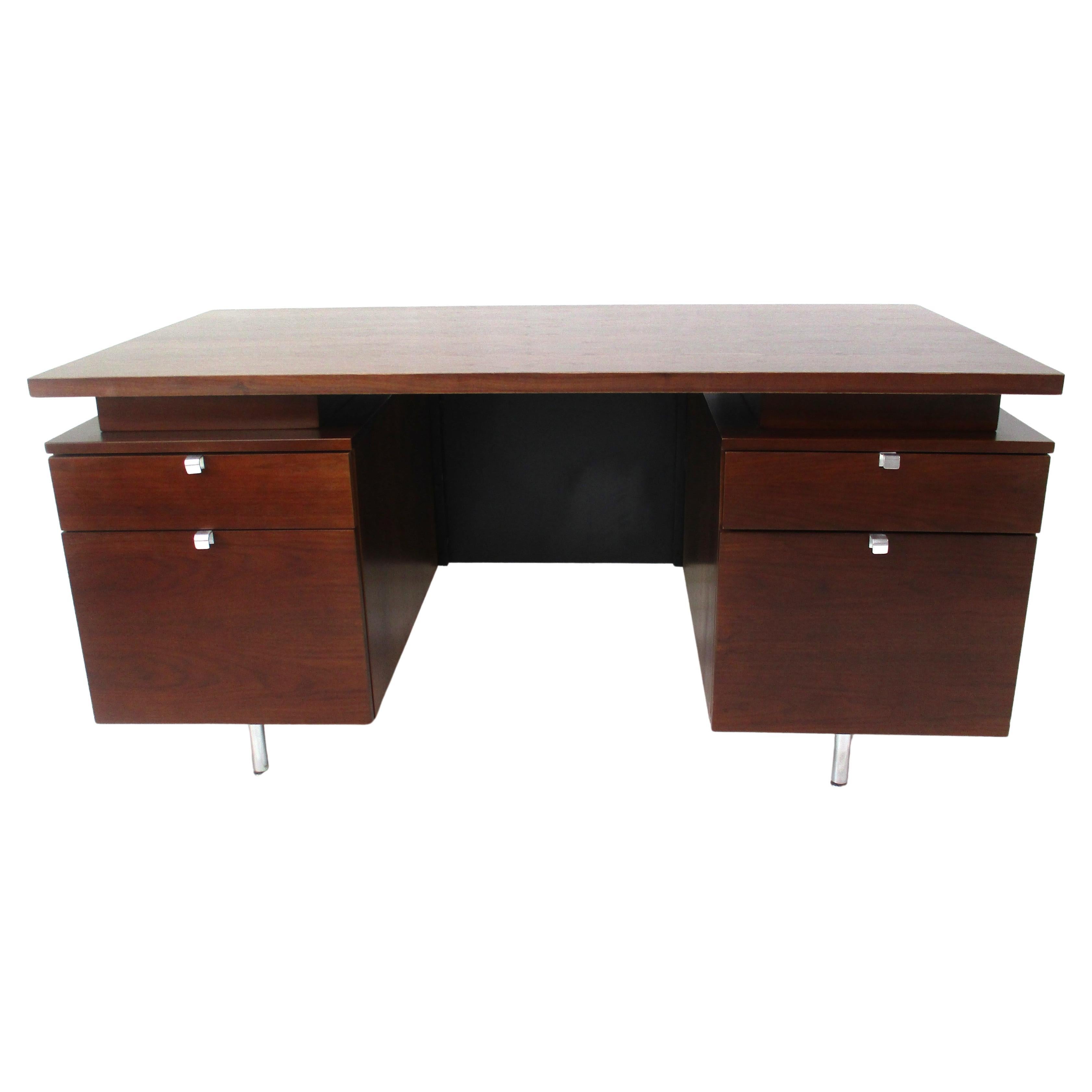 George Nelson Walnut Executive Desk by Herman Miller  