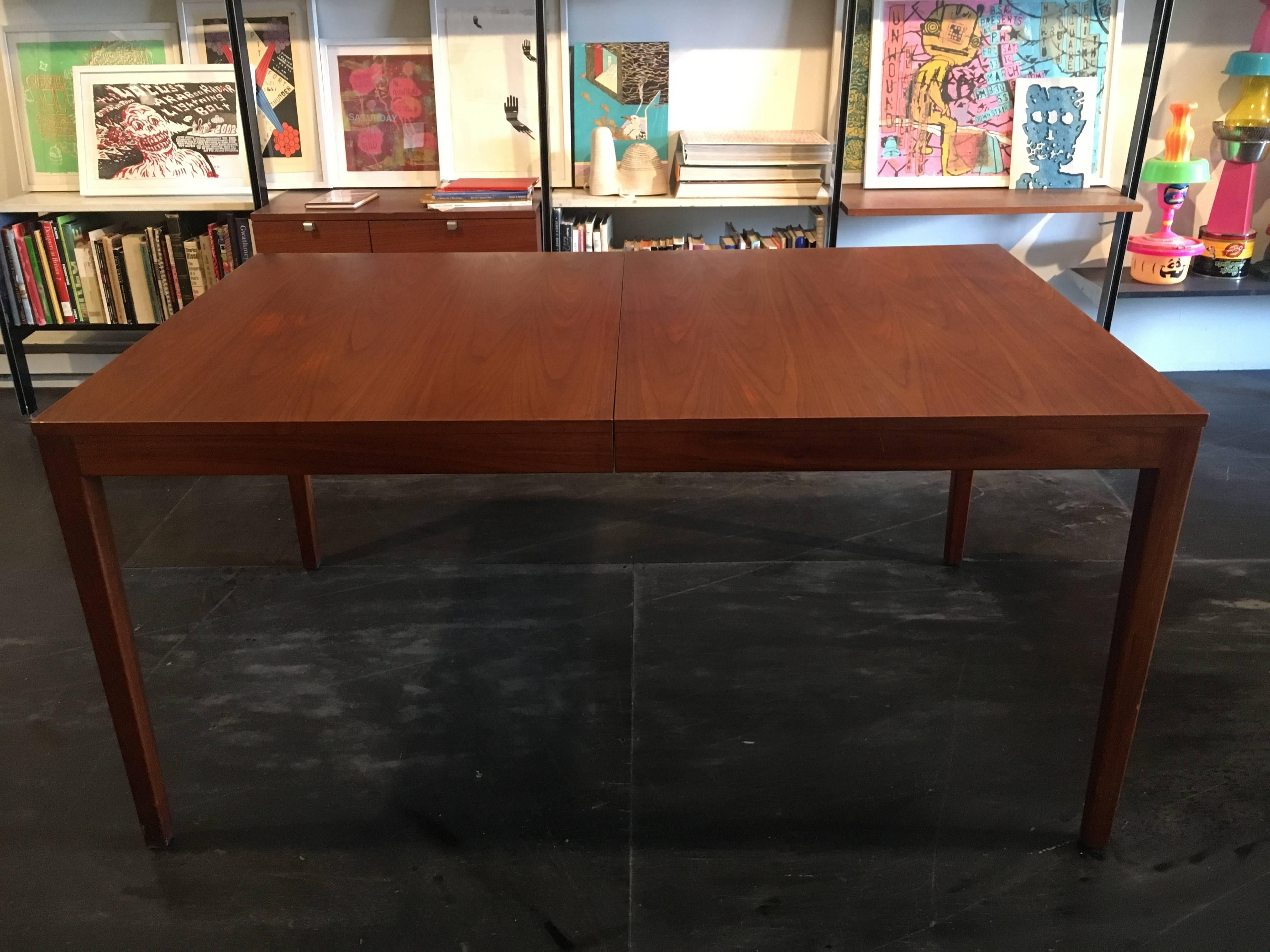 American George Nelson Walnut Extension Dining Table, Herman Miller, 1950