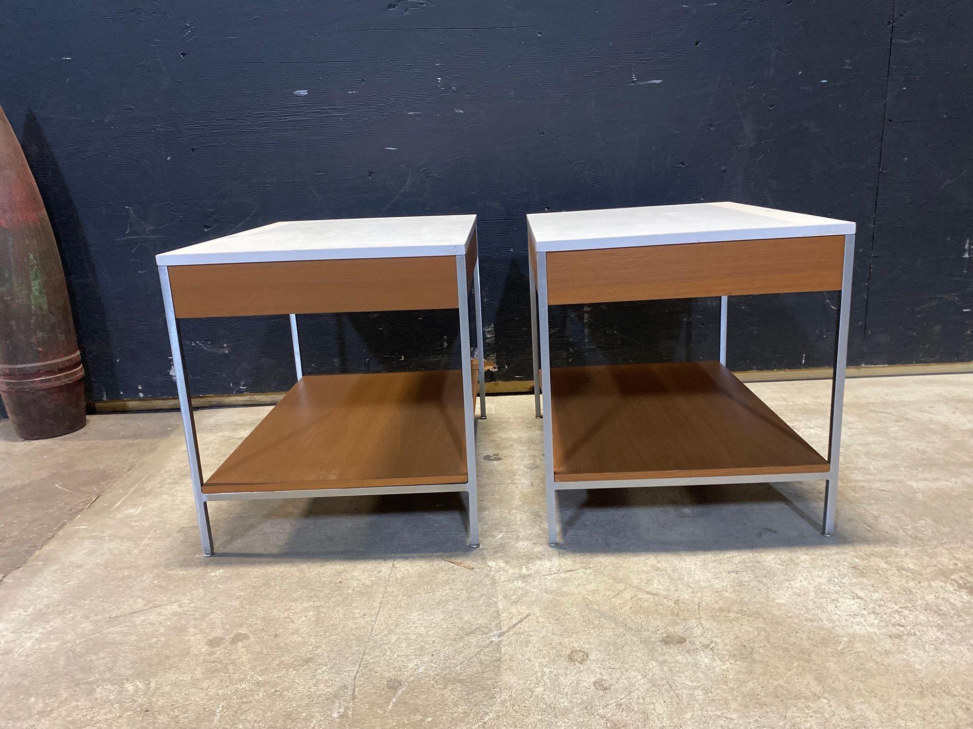George Nelson Walnut Nightstands with White Laminate tops In condizioni buone in vendita a Asbury Park, NJ