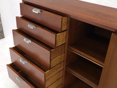 George Nelson Walnut One-Door 5 Drawers Gentleman's High Chest Dresser Cabinet