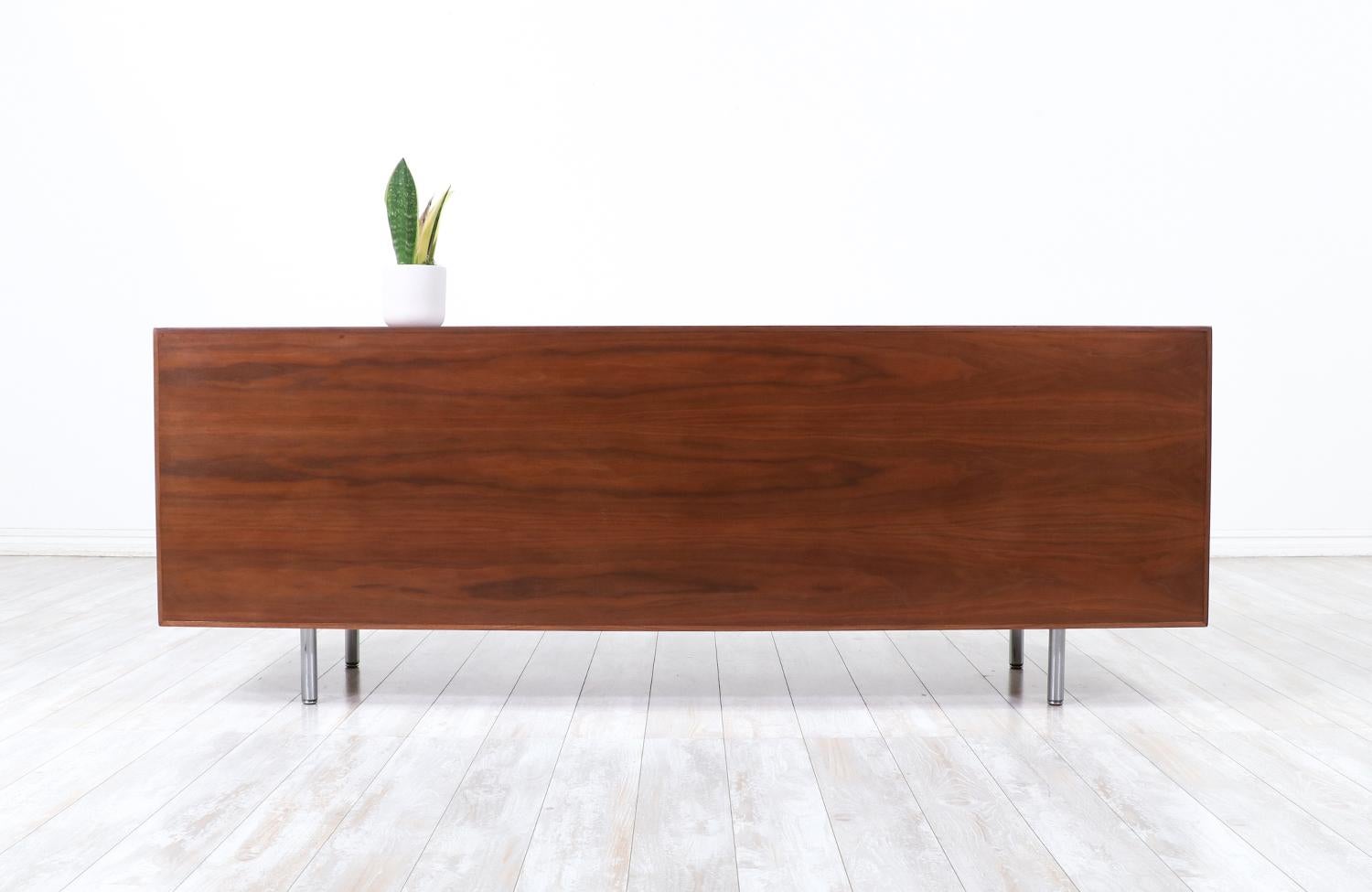 Mid-20th Century George Nelson Walnut & Stainless Steel Credenza for Herman Miller