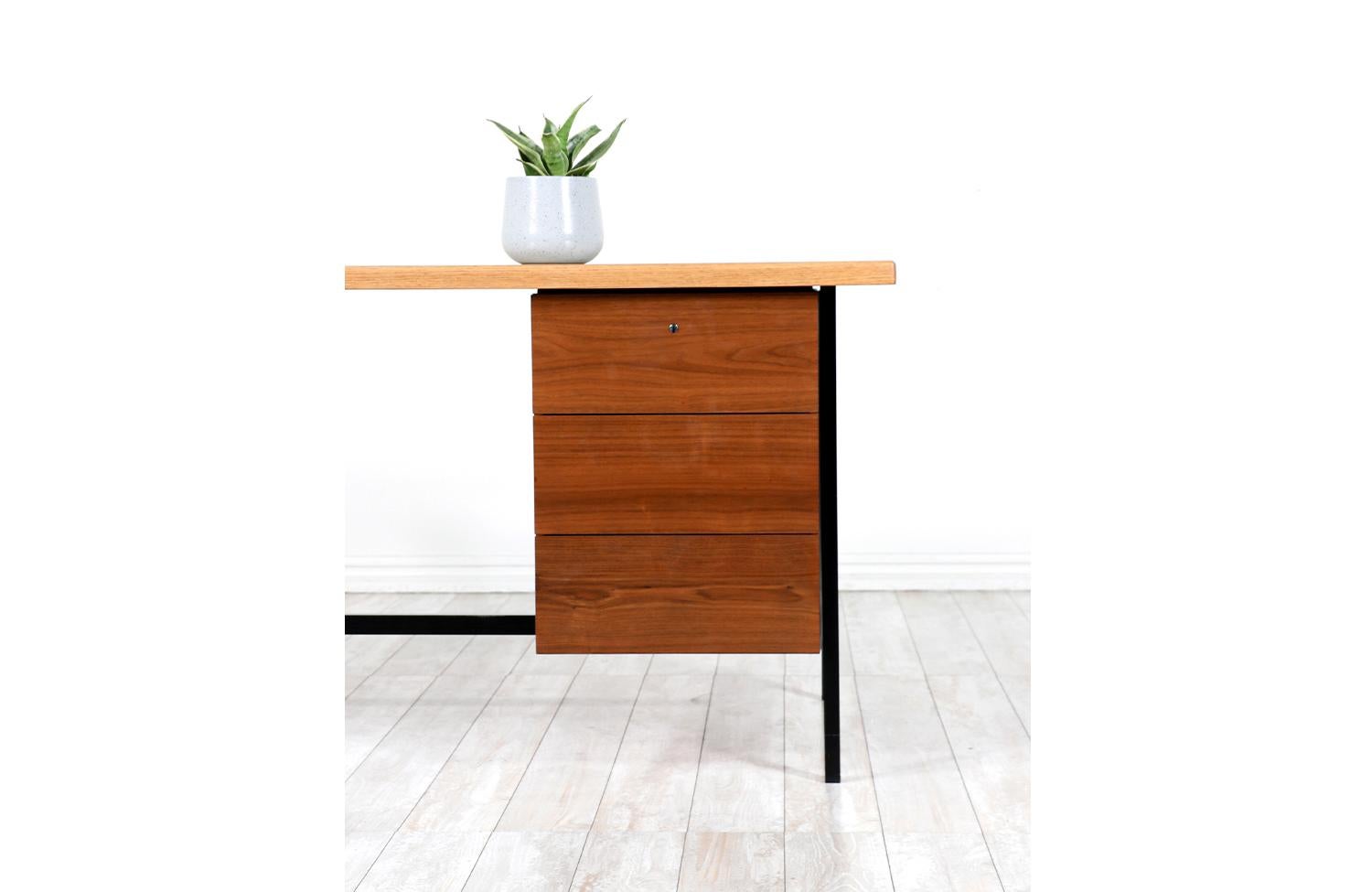 George Nelson Walnut & Steel Desk for Herman Miller 1