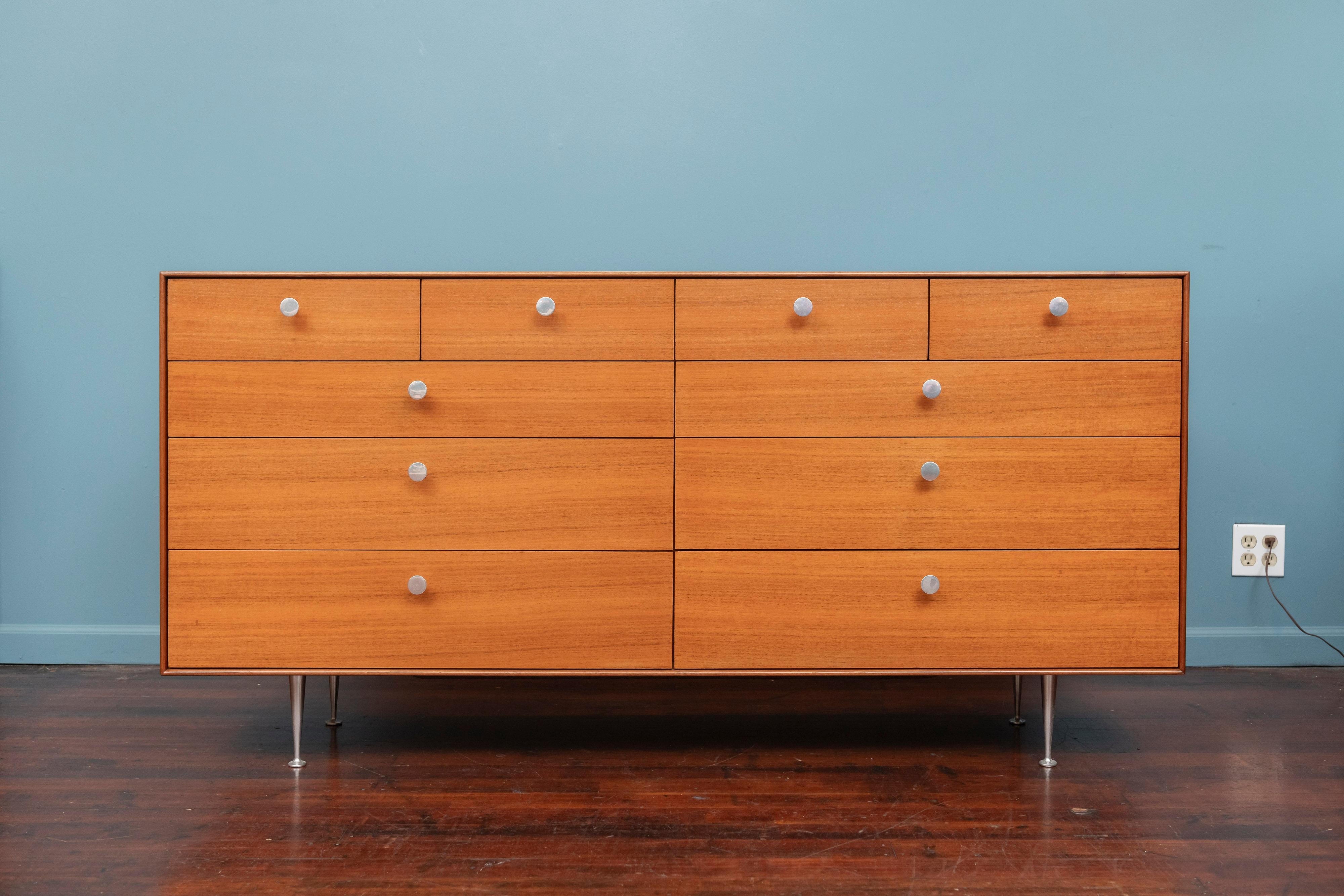 Mid-Century Modern George Nelson Walnut Thin Edge Dresser for Herman Miller For Sale