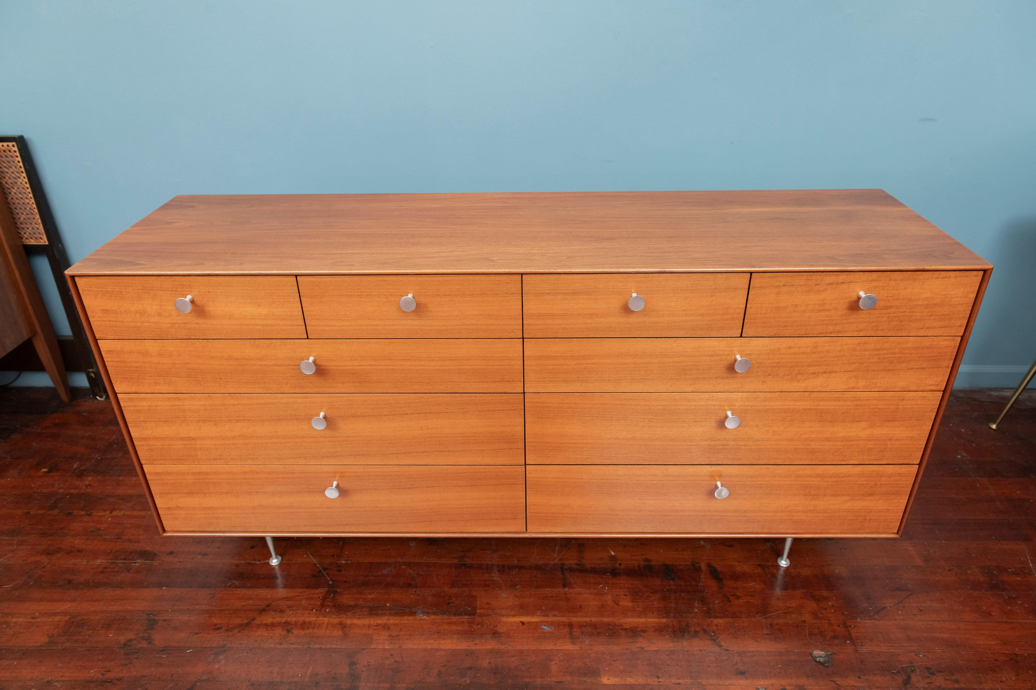 American George Nelson Walnut Thin Edge Dresser for Herman Miller For Sale
