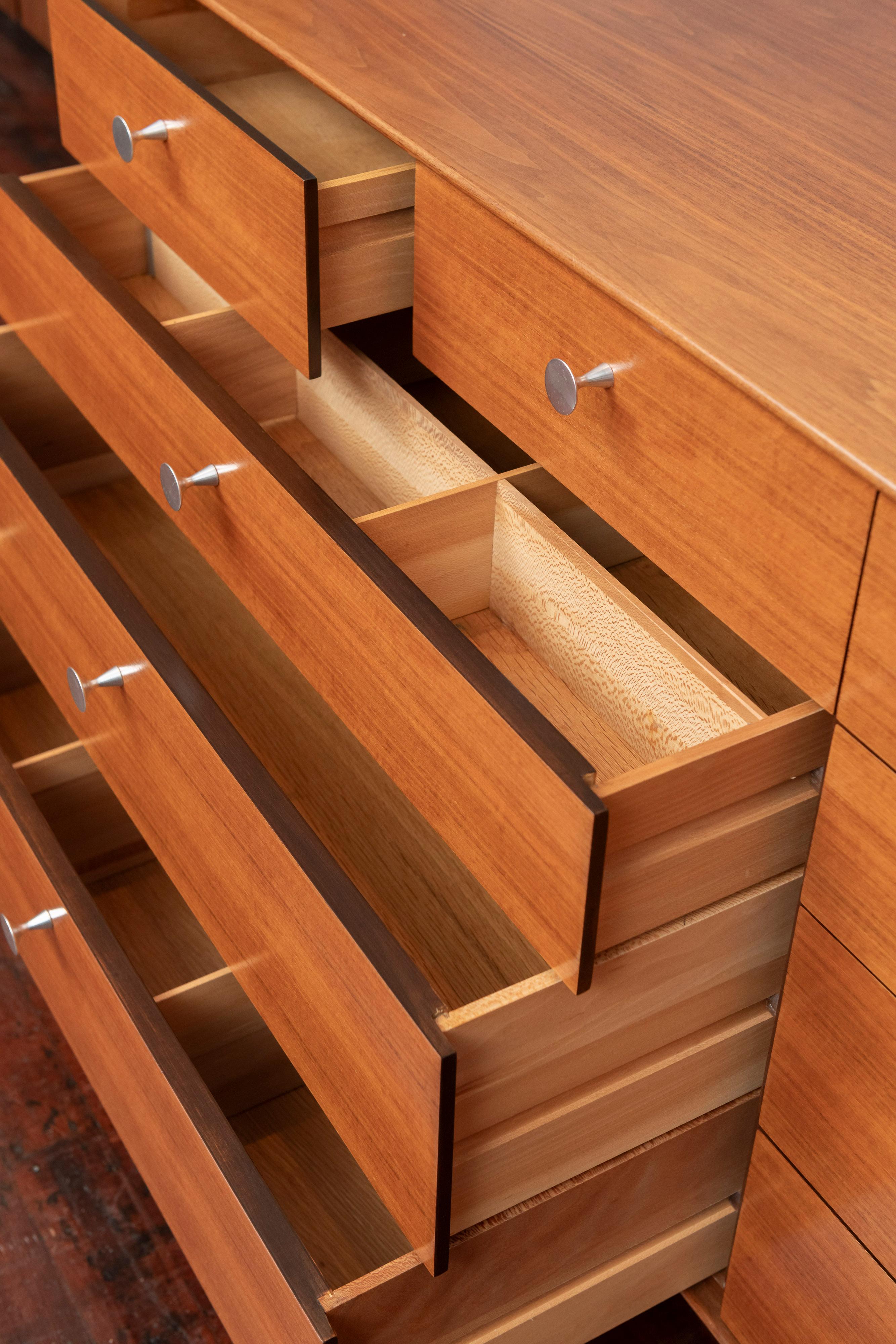 Mid-20th Century George Nelson Walnut Thin Edge Dresser for Herman Miller For Sale