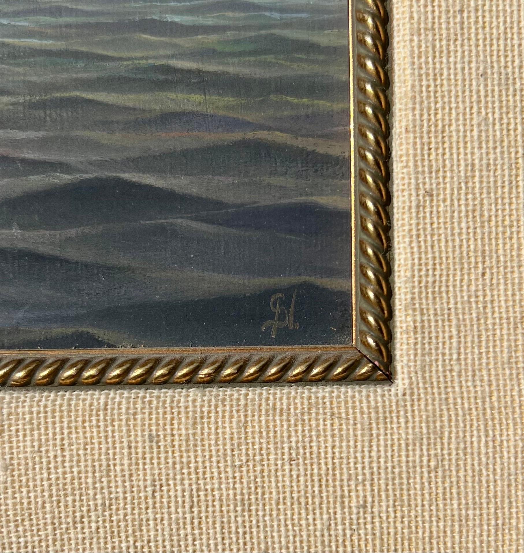 Navigare dopo la tempesta - Landscape Painting Beige di George Nemethy