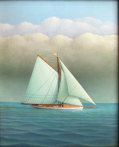 "Sailing Towards Clear Skies" Realist Sailboat Oil Painting on Canvas Board