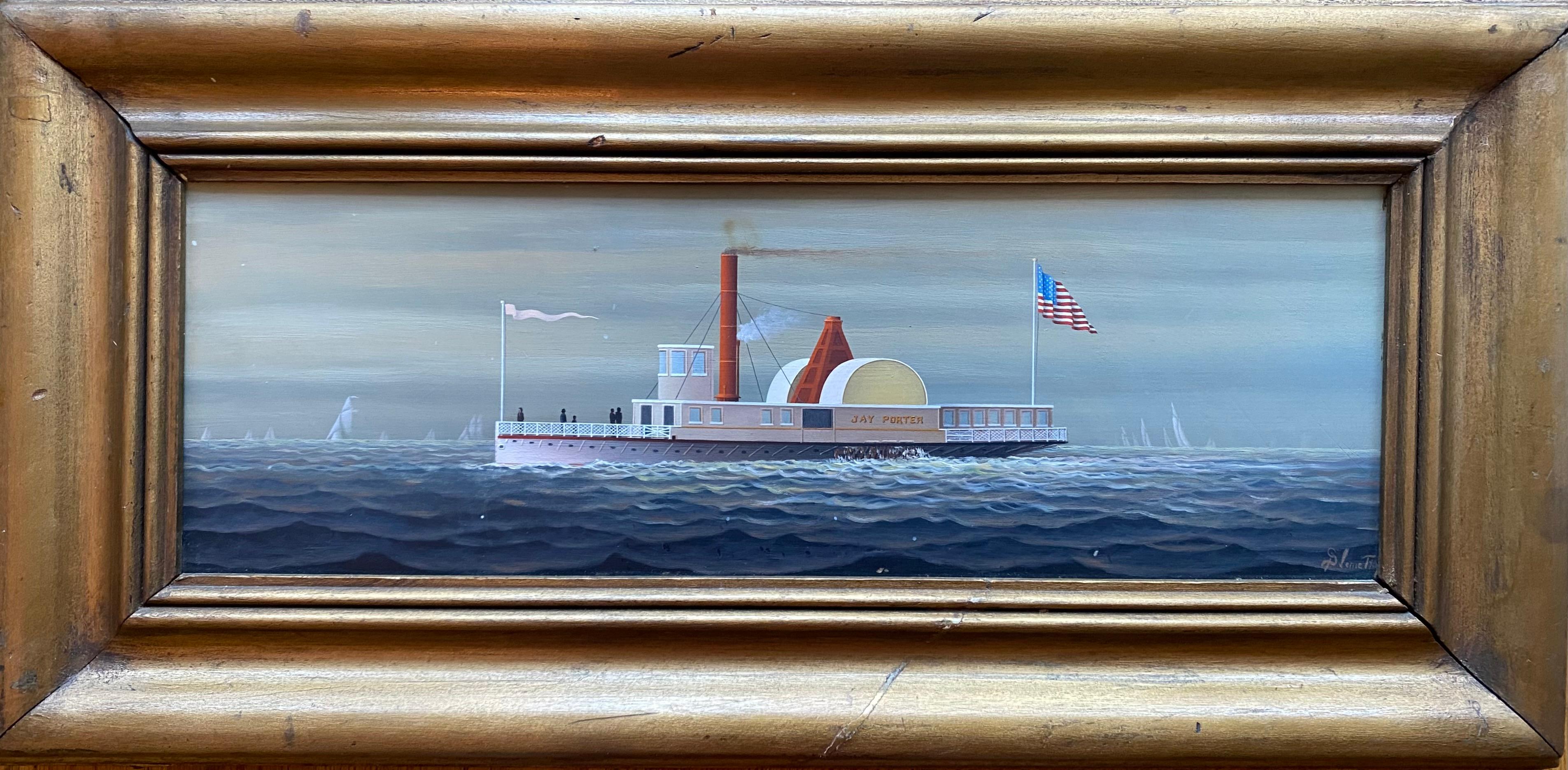 Sidewheeler Jay Porter - Painting by George Nemethy