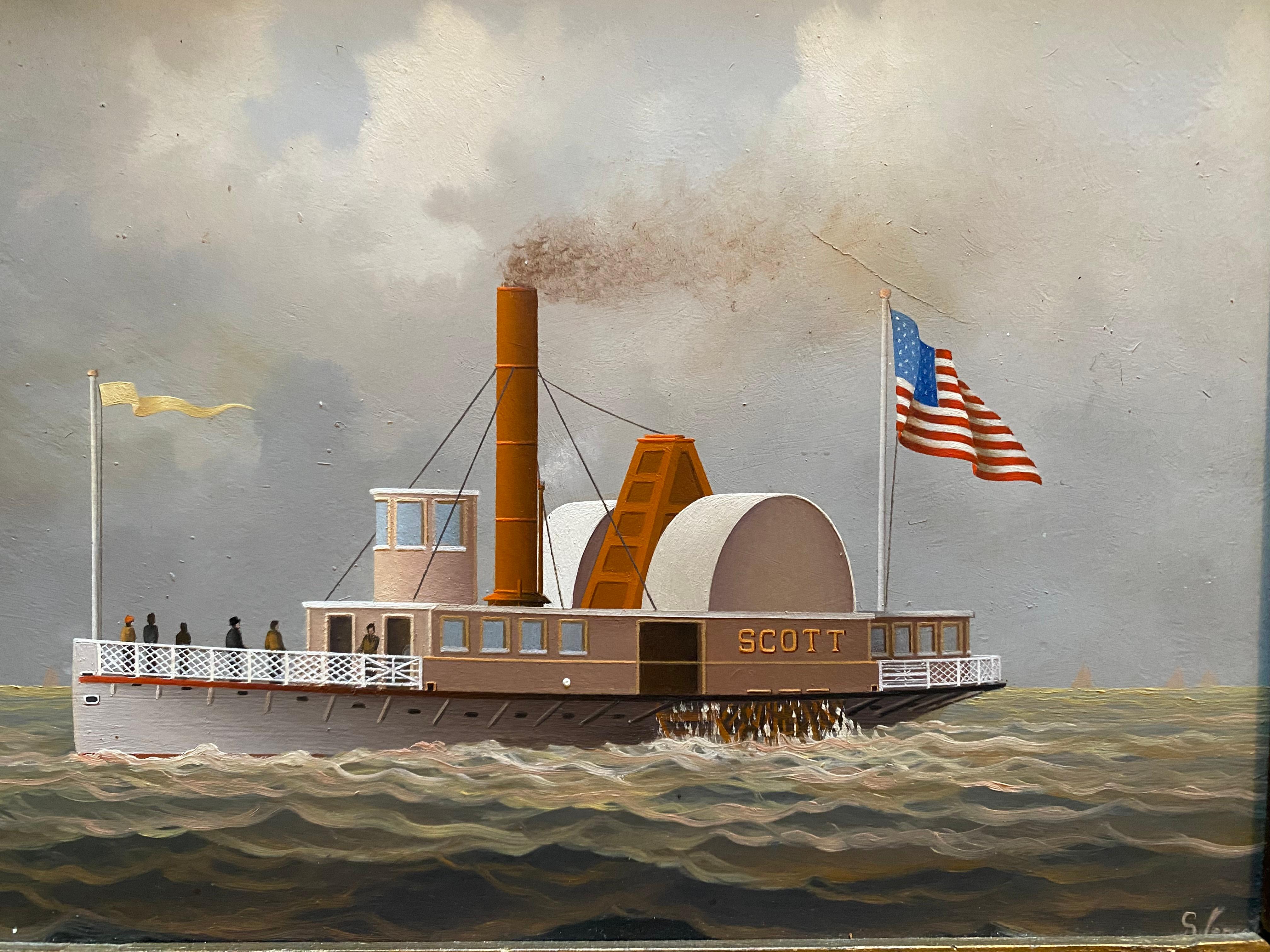 Sidewheeler Scott - Realist Painting by George Nemethy