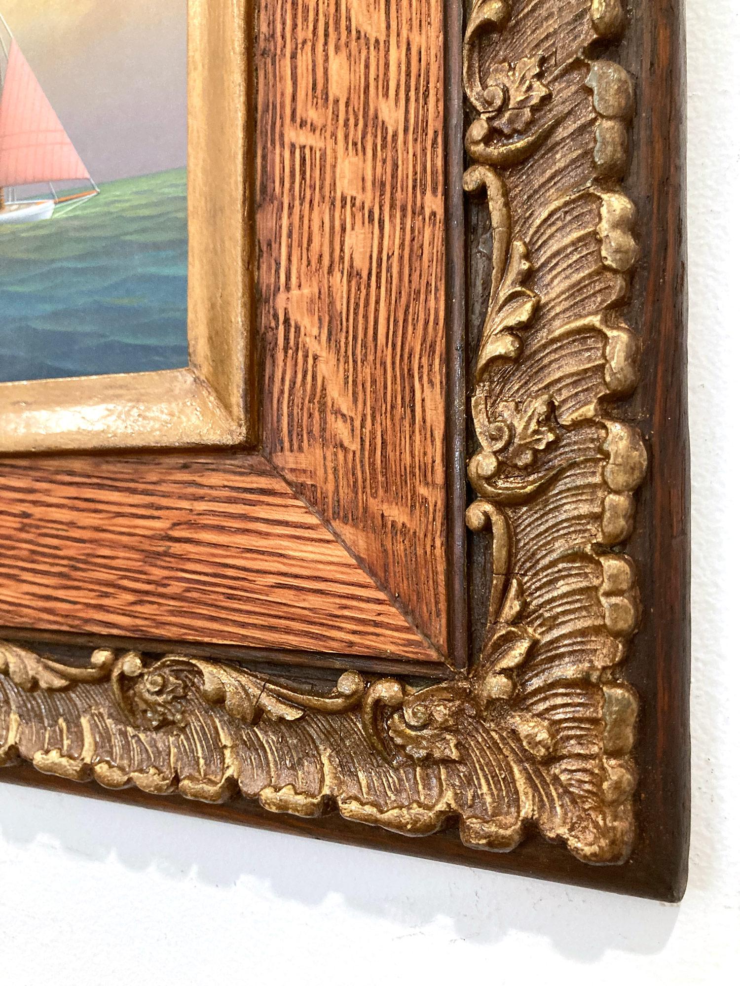 « Tranquil Sailing », peinture à l'huile réaliste sur toile représentant un voilier en mer ouverte en vente 6