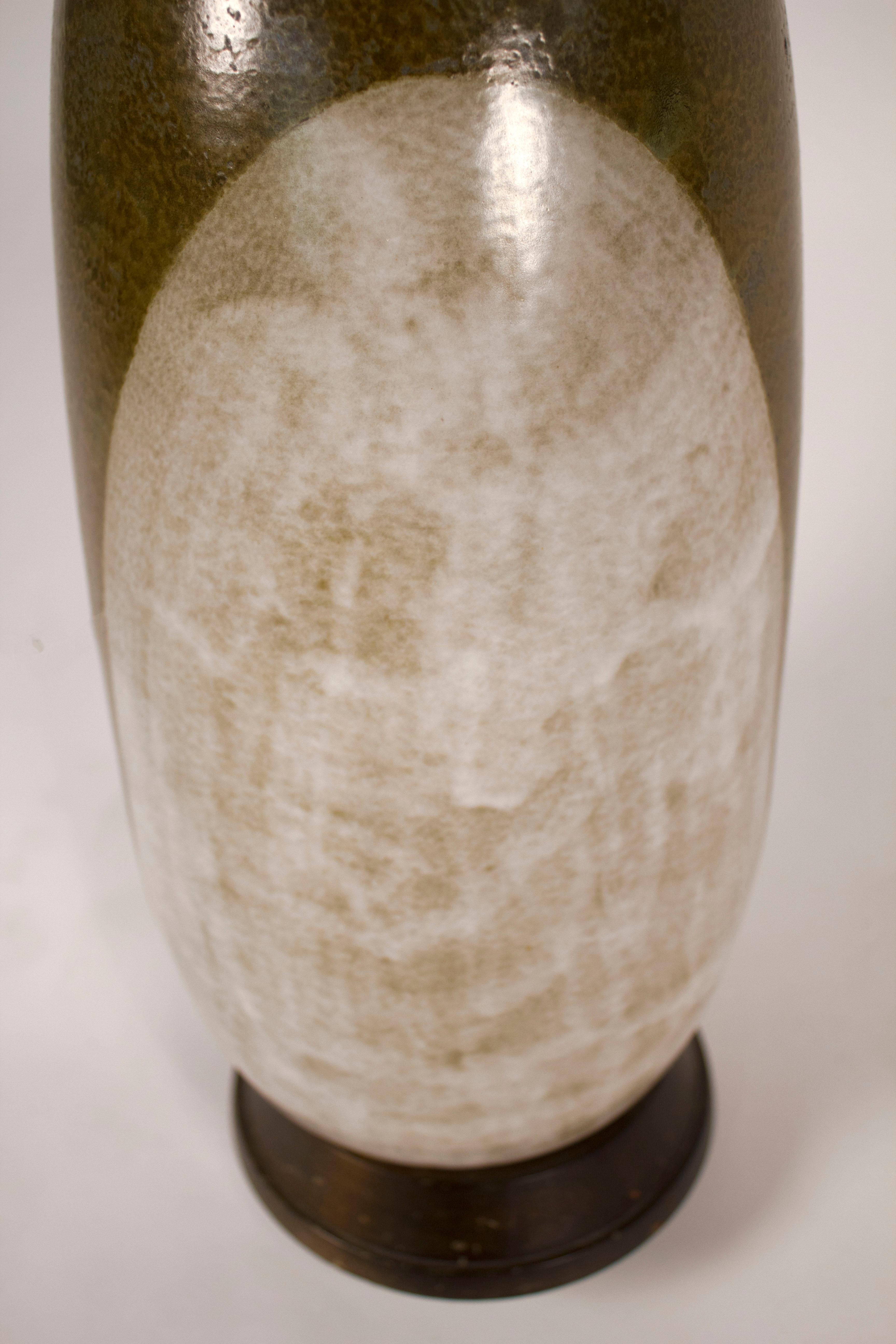 Glazed George Nobuyuki for Sy Allan Designs California Modernist Studio Ceramic Lamp  For Sale