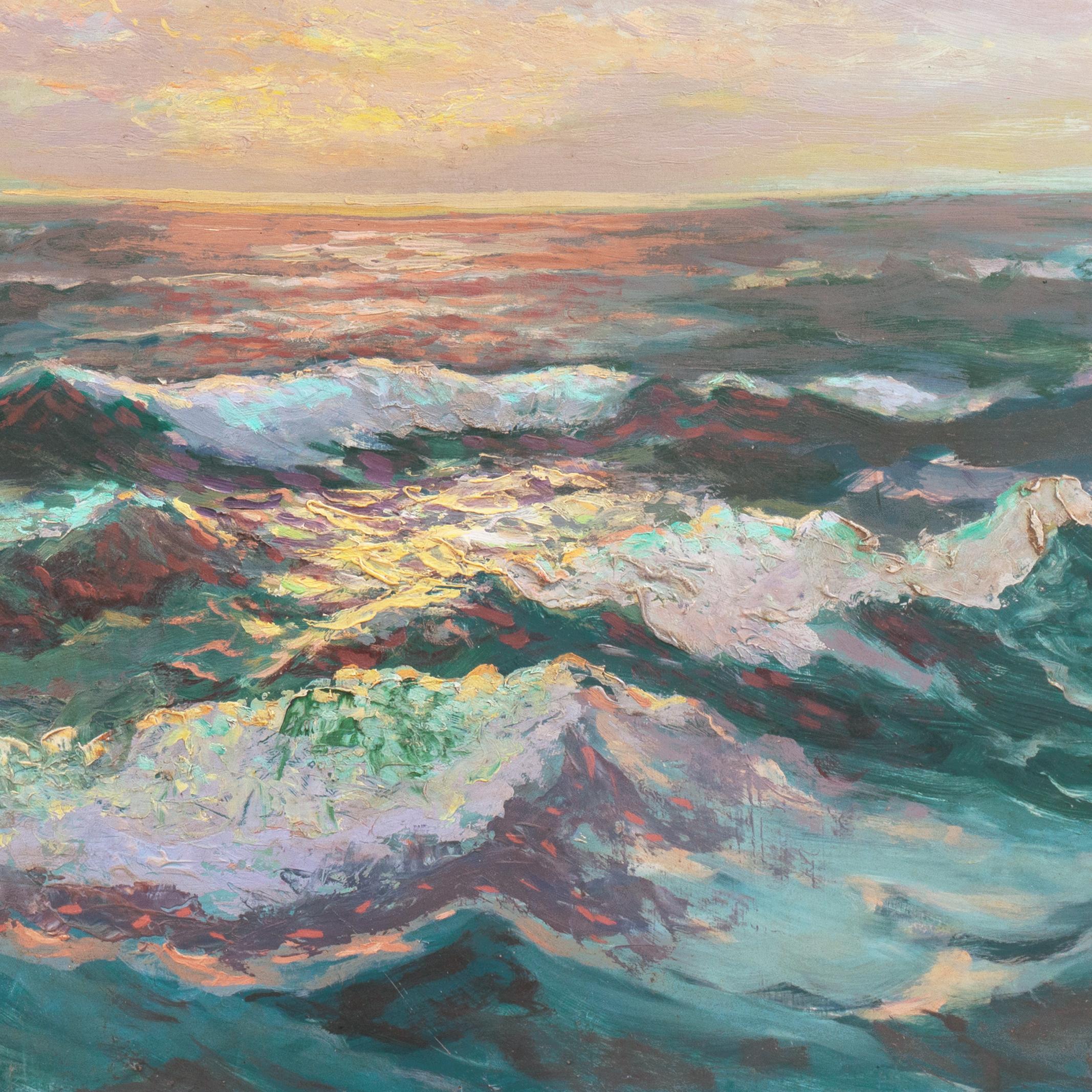 'Sunset Waves', Impressionist Seascape, Boston Museum, New York 3