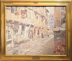 "Rouen" George Oberteuffer, Strada impressionista, Francia, Scena urbana