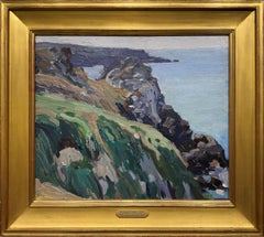 "Untitled (Coastal Cliffs, Brittany)" George Oberteuffer, Impressionist, Sea