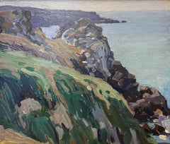 "Untitled (Coastal Cliffs, Brittany)" George Oberteuffer, Impressionist, Sea
