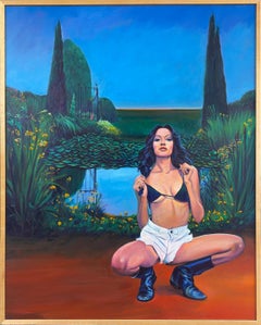 The Other Side of Paradise: Contemporary Oil Portrait, Framed, 2010+