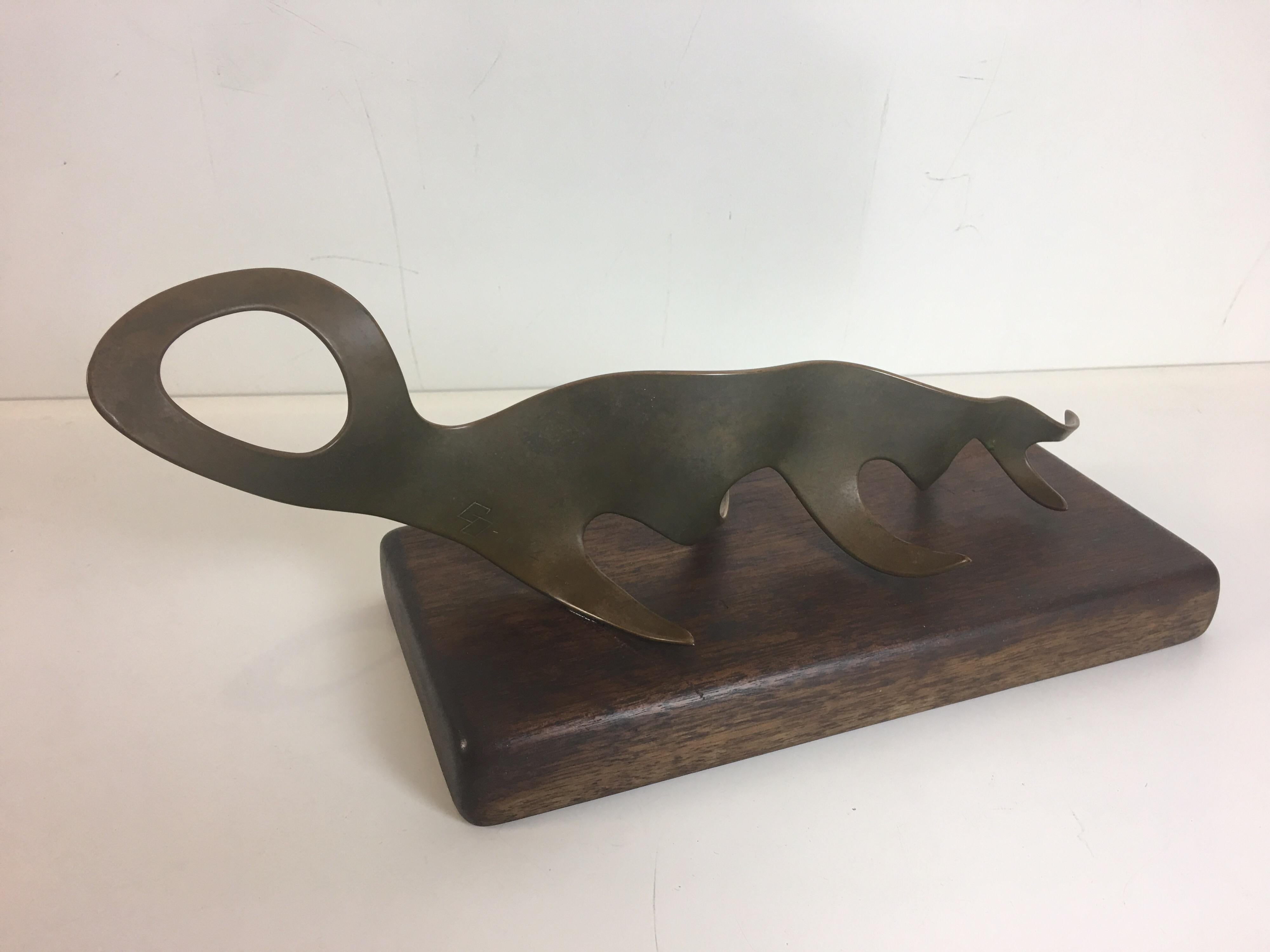 Mid-20th Century George Owen “Caterpillar Brass Sculpture