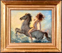 Nude on Horseback - Symbolist Oil, Figure on Horse by George Owen Wynne Apperley