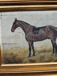 Englisches antikes Porträt eines Poloponys aus dem frühen 20. Jahrhundert