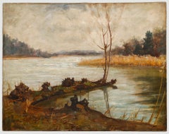 George Thomas Paice (1854-1925) - Olio del 1899, Veduta del lago